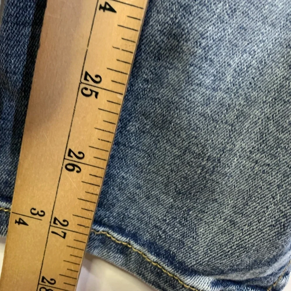 Overalls Blue Distressed Denim Junior’s Size 9 Rugged Worn in Look Outdoors 90s